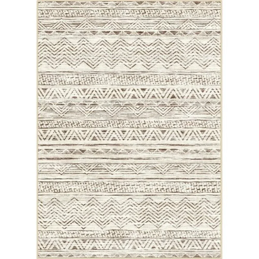 2x3 Moroccan Entryway Rug, Soft Washable Non-Slip Farmhouse Carpet, Beige/White